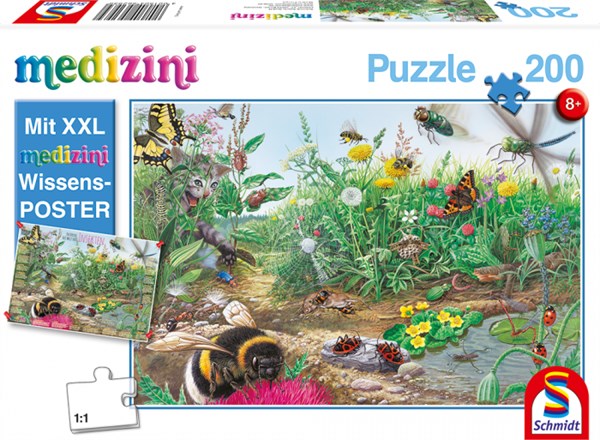 Schmidt Spiele (56293) - "Discover the World of Insects" - 200 brikker puslespil
