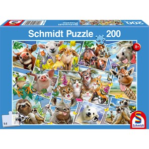 Schmidt Spiele (56294) - "Animal Selfies" - 200 brikker puslespil