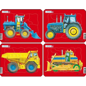 Larsen (Z1) - "Tractors, Dump Truck and Bulldozer" - 10 brikker puslespil