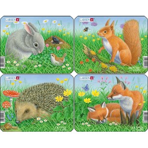 Larsen (Z12) - "Rabbit, Squirrel, Hedgehog, Fox" - 5 brikker puslespil