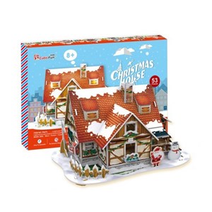 Cubic Fun (P647h) - "Christmas House" - 53 brikker puslespil