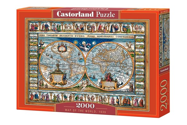 Castorland (C-200733) - "Map of the world, 1639" - 2000 brikker puslespil