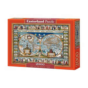 Castorland (C-200733) - "Map of the world, 1639" - 2000 brikker puslespil
