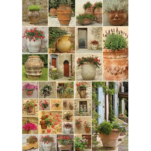 Piatnik (545542) - "Clay Pots with Flowers" - 1000 brikker puslespil
