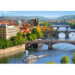 Castorland (B-53087) - "View of Bridges in Prague" - 500 brikker puslespil