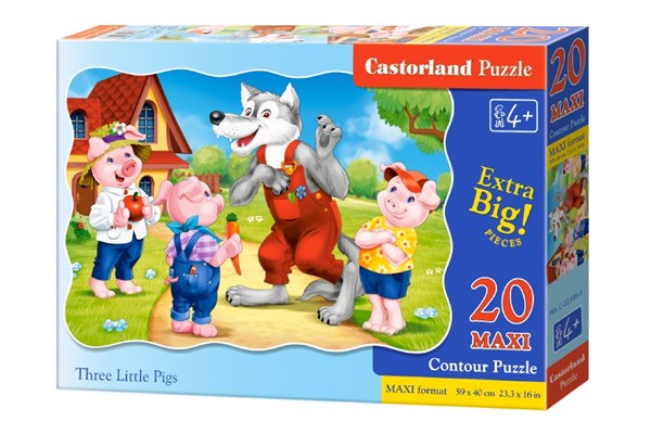 Castorland (C-02399) - "Three Little Pigs" - 20 brikker puslespil