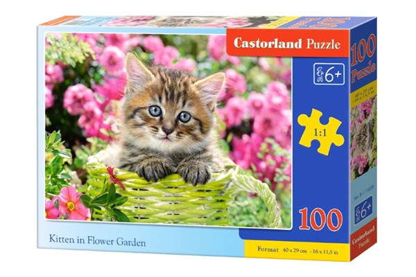 Castorland (B-111039) - "Kitten in Flower Garden" - 100 brikker puslespil