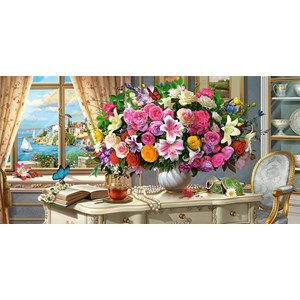 Castorland (C-400263) - "Summer Flowers and Cup of Tea" - 4000 brikker puslespil