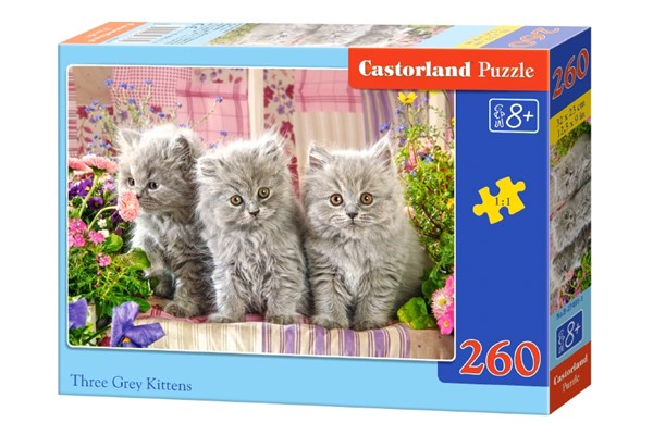 Castorland (B-27491) - "Three Grey Kittens" - 260 brikker puslespil