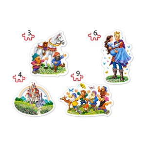 Castorland (B-005109) - "Snow White's Story" - 3 4 6 9 brikker puslespil