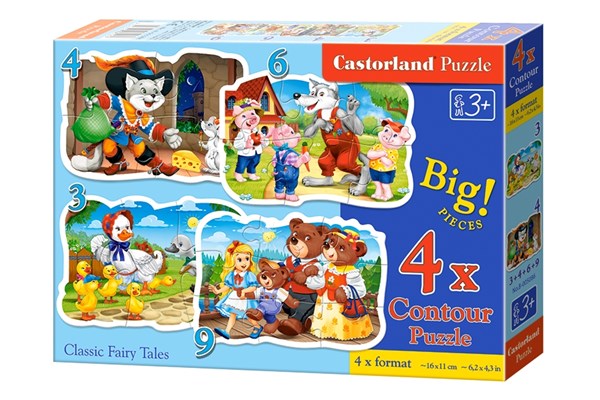 Castorland (B-005086) - "Classic Fairy Tales" - 3 4 6 9 brikker puslespil