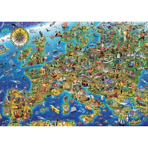 Educa (17962) - "Crazy European Map" - 500 brikker puslespil