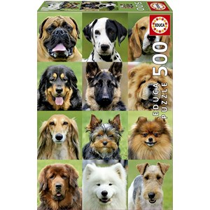 Educa (17963) - "Dogs collage" - 500 brikker puslespil