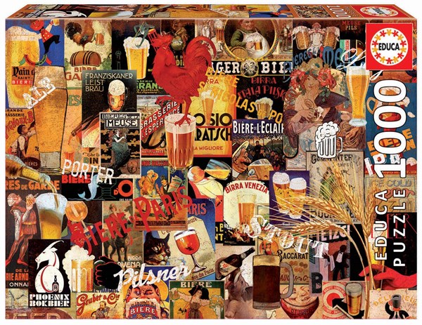 Educa (17970) - "Vintage Beer Collage" - 1000 brikker puslespil