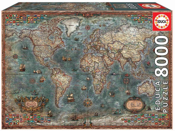 Educa (18017) - "Historical World Map" - 8000 brikker puslespil
