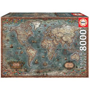 Educa (18017) - "Historical World Map" - 8000 brikker puslespil