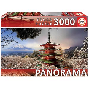Educa (18013) - "Mount Fuji and Chureito Pagoda, Japan" - 3000 brikker puslespil