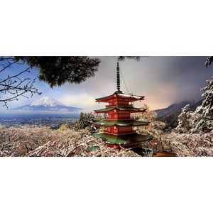 Educa (18013) - "Mount Fuji and Chureito Pagoda, Japan" - 3000 brikker puslespil
