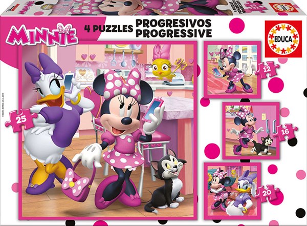 Educa (17630) - "Minnie Happy Helpers" - 12 16 20 25 brikker puslespil