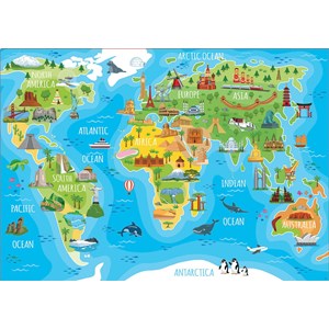 Educa (18116) - "Monuments world map" - 150 brikker puslespil