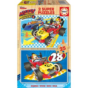 Educa (17234) - "Mickey and the Roadster Racers" - 25 brikker puslespil