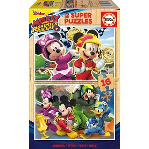 Educa (17622) - "Mickey and the Roadster Racers" - 16 brikker puslespil