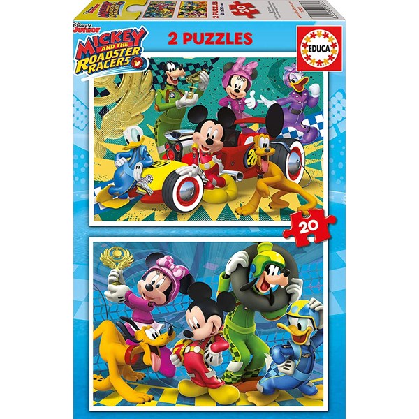 Educa (17631) - "Mickey and the Roadster Racers" - 20 brikker puslespil