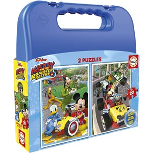 Educa (17639) - "Mickey and the Roadster Racers Case" - 20 brikker puslespil