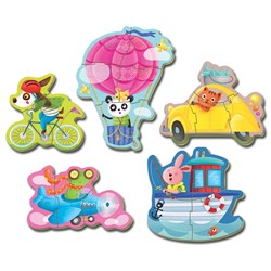 Educa (17141) - "Driving animals" - 3 4 5 brikker puslespil