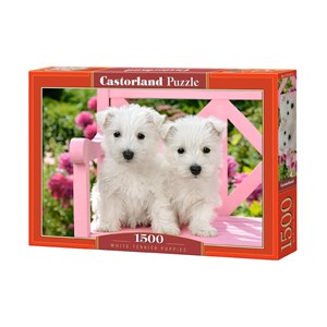 Castorland (C-151721) - "White Terrier Puppies" - 1500 brikker puslespil