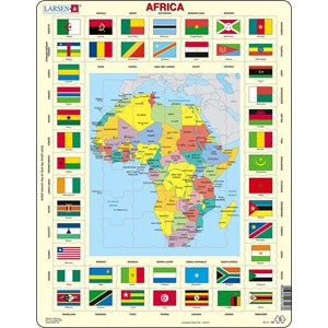 Larsen (KL3-GB) - "Map/Flag, Africa - GB" - 70 brikker puslespil