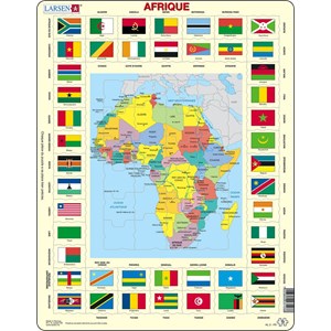 Larsen (KL3-FR) - "Map/Flag, Africa - FR" - 70 brikker puslespil