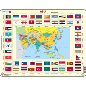 Larsen (KL2-GB) - "Map/Flag, Asia" - 70 brikker puslespil
