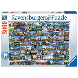 Ravensburger (17080) - "99 Vackra Platser i Europa" - 3000 brikker puslespil