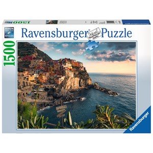 Ravensburger (16227) - "Udsigt over Cinque Terre" - 1500 brikker puslespil