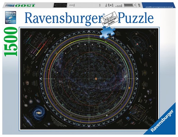 Ravensburger (16213) - "Kort over universet" - 1500 brikker puslespil