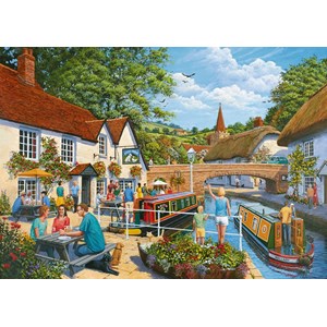 Ravensburger (19695) - "Waterside Tavern" - 1000 brikker puslespil