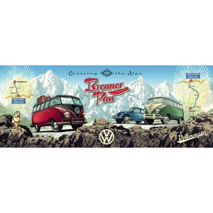 Ravensburger (15102) - "Cross the Alps with VW!" - 1000 brikker puslespil