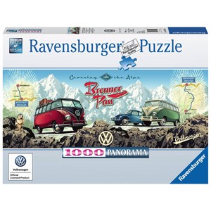 Ravensburger (15102) - "Cross the Alps with VW!" - 1000 brikker puslespil
