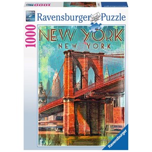 Ravensburger (19835) - "Retro New York" - 1000 brikker puslespil