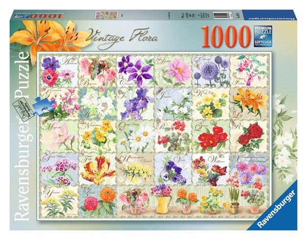 Ravensburger (19514) - "Vintage Flora" - 1000 brikker puslespil