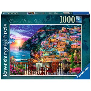 Ravensburger (15263) - Lars Stewart: "Dinner in Positano, Italy" - 1000 brikker puslespil