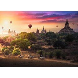 Ravensburger (15153) - "Hot Air Balloons over Myanmar" - 1000 brikker puslespil