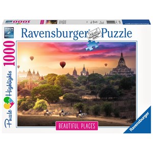 Ravensburger (15153) - "Hot Air Balloons over Myanmar" - 1000 brikker puslespil