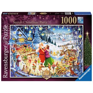 Ravensburger (19660) - "Santa's Christmas Party, Limited Edition" - 1000 brikker puslespil