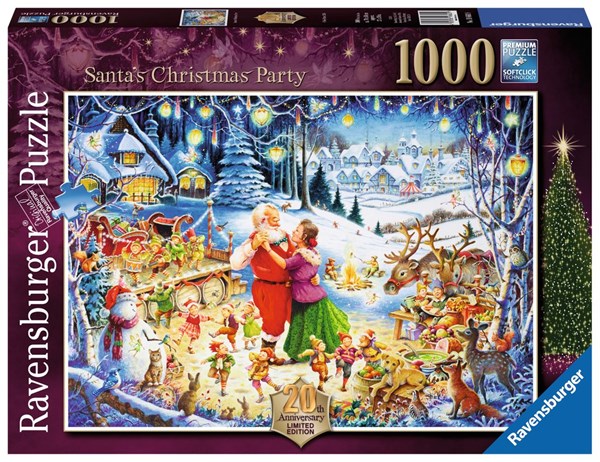 Ravensburger (19660) - "Santa's Christmas Party, Limited Edition" - 1000 brikker puslespil