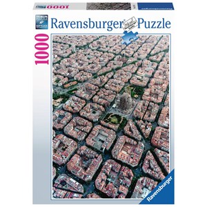 Ravensburger (15187) - "Barcelona Fra Oven" - 1000 brikker puslespil