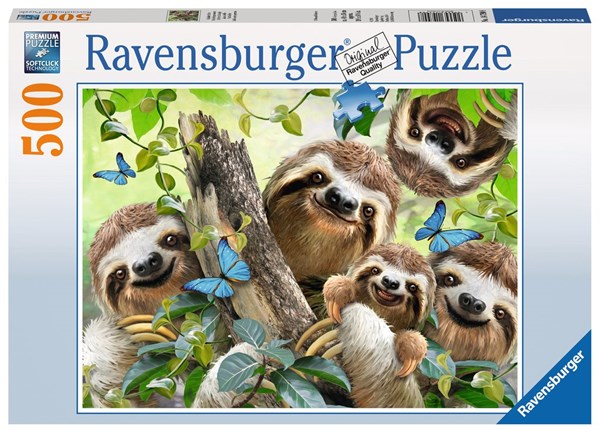 Ravensburger (14790) - "Sloth Selfie" - 500 brikker puslespil