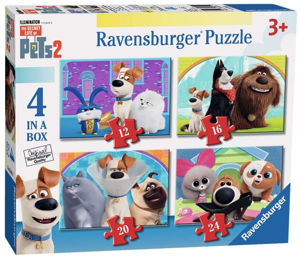 Ravensburger (03001) - "The Secret Life of Pets 2" - 12 16 20 24 brikker puslespil