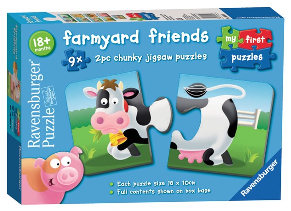 Ravensburger (06904) - "Farmyard Friends" - 2 brikker puslespil
